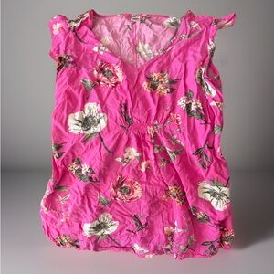 Floral pink blouse - maternity, size small, old navy